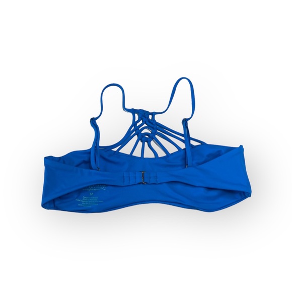 Tori Praver ❁ Seafoam Sexy Strappy Caged Front Bikini Top ❁ Teal Blue ❁ Medium - Picture 4 of 16